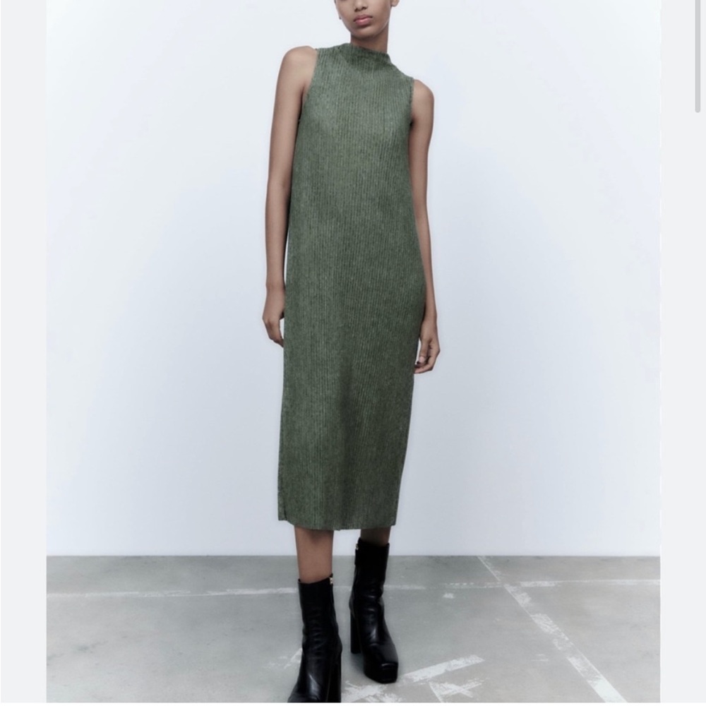 Zara midi soft dress gray